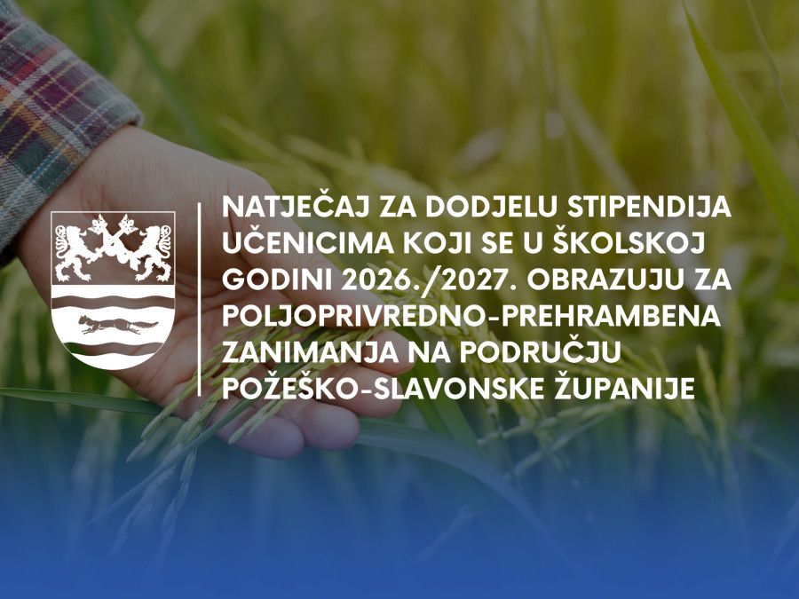 Požeško-slavonska županija stipendira učenike prvih razreda poljoprivredno-prehrambenih zanimanja
